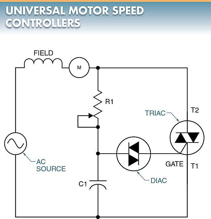 speed control of universal motor using diac and triac