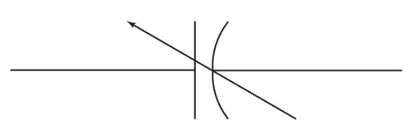Schematic symbol for a variable capacitor.