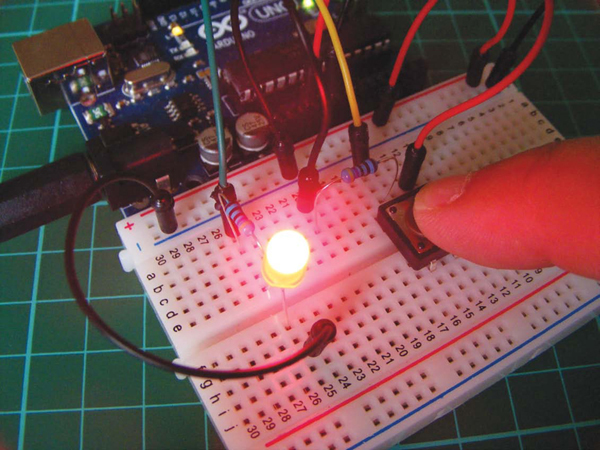 Control an LED with Pushbutton Switch and Arduino