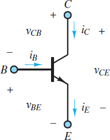 Definition of Bipolar Junction Transistor (BJT) voltages and currents