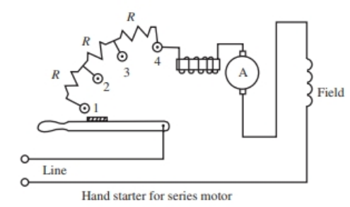 Typical manual step motor starter circuit