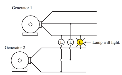 two dark–one light method of paralleling generators circuit diagram