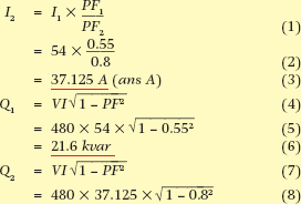 capacitor calculation for power factor improvement 