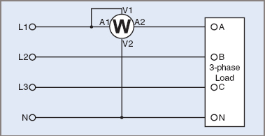One wattmeter 4-wire