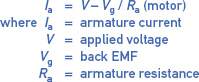dc motor armature current equation