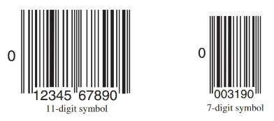 Universal Product Code symbols. 