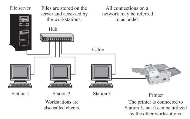 A simple client/server network. Local Area Network (LAN)