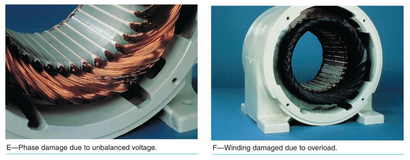 shows a motor with windings in good condition.