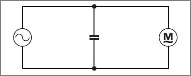Motor with PF correction diagram 