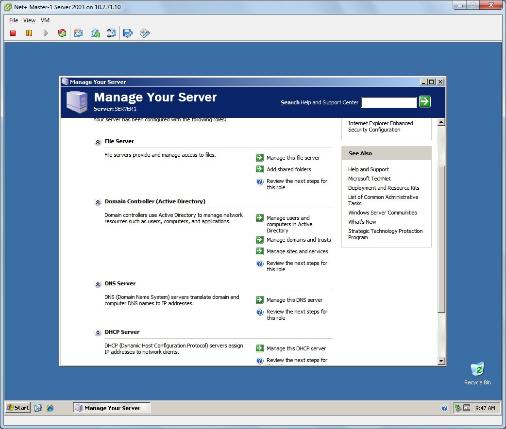 VMWare ESXi Hosting Windows 2008R2 Server