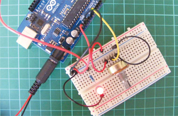 Connecting the potentiometer to the Arduino