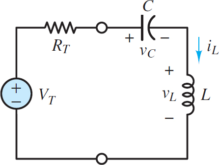 Second-order circuit with the inductor and capacitor in series acting as a unified load attached to a Thevenin equivalent network