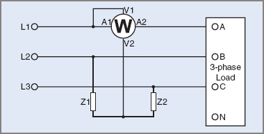 One wattmeter 3-wire method